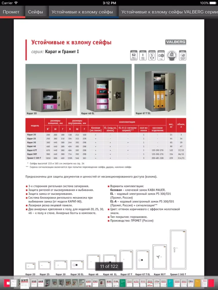 Promet. Safes, furniture iPad  Screenshots