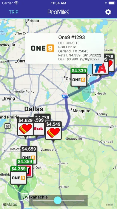 Captures d'écran de ProMiles Fuel Finder