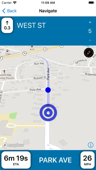 Tangkapan skrin ProMiles Permit Route Guidance