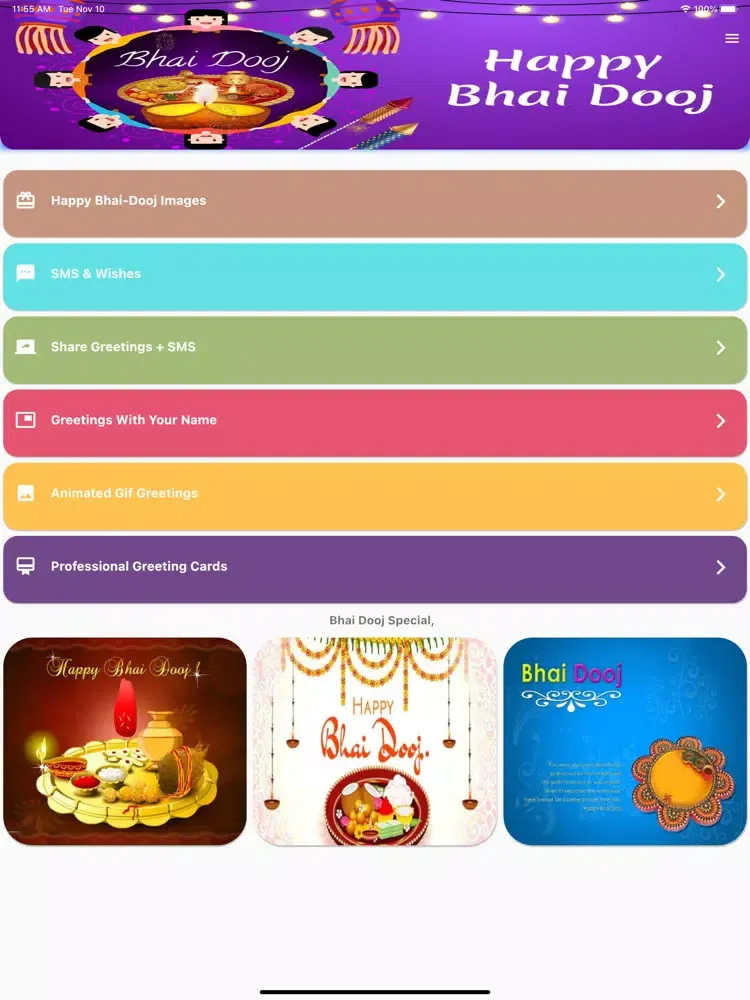 Captures d'écran de Bhai Dooj Wishes Card Maker iPad 