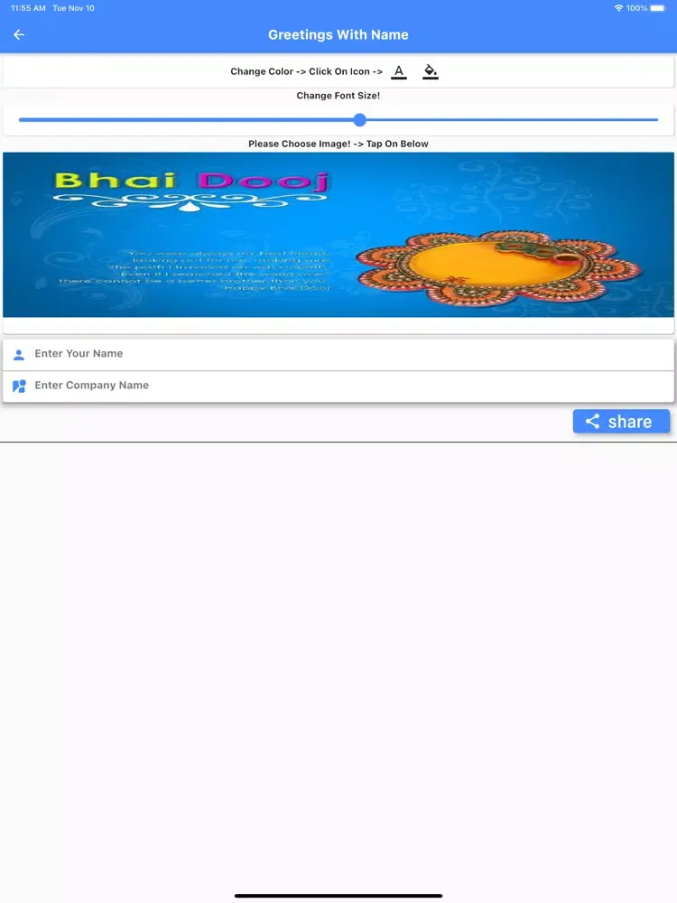 Captures d'écran de Bhai Dooj Wishes Card Maker iPad 