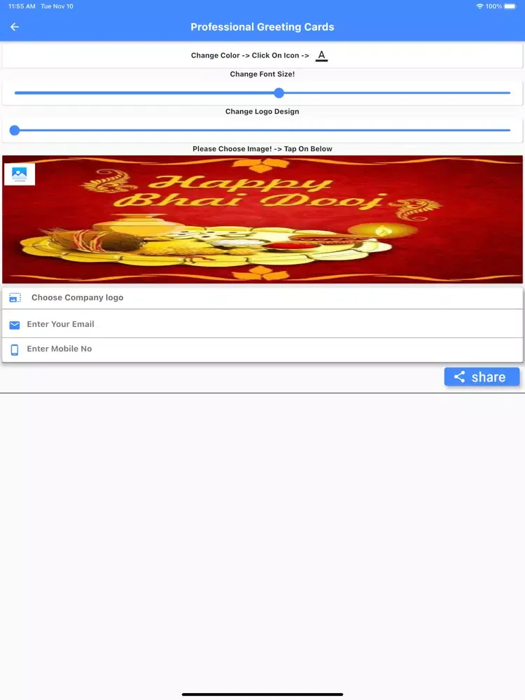 Captures d'écran de Bhai Dooj Wishes Card Maker iPad 