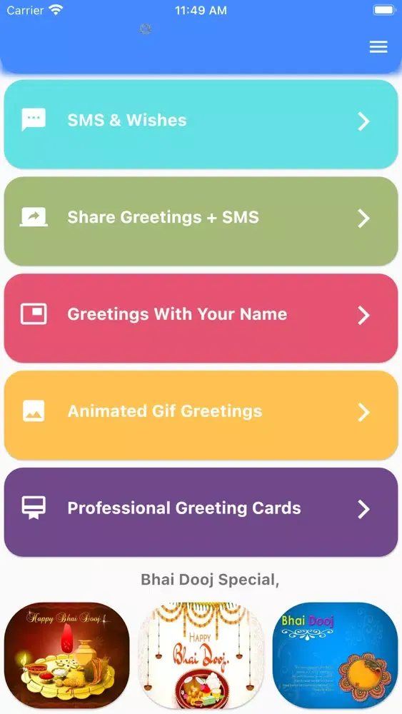 Captures d'écran de Bhai Dooj Wishes Card Maker