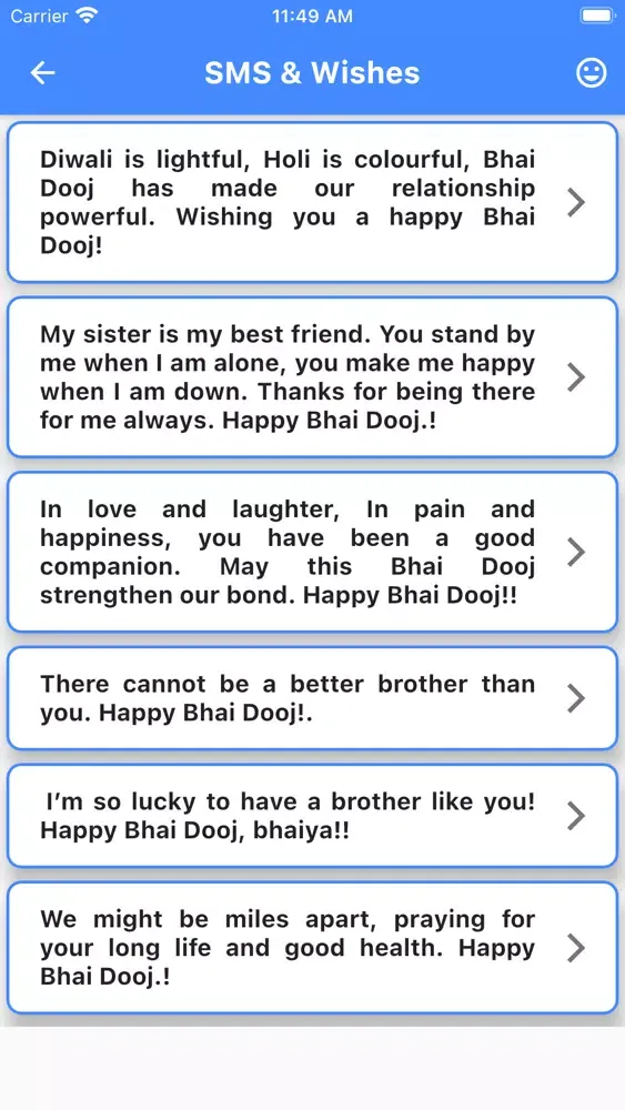 Captures d'écran de Bhai Dooj Wishes Card Maker