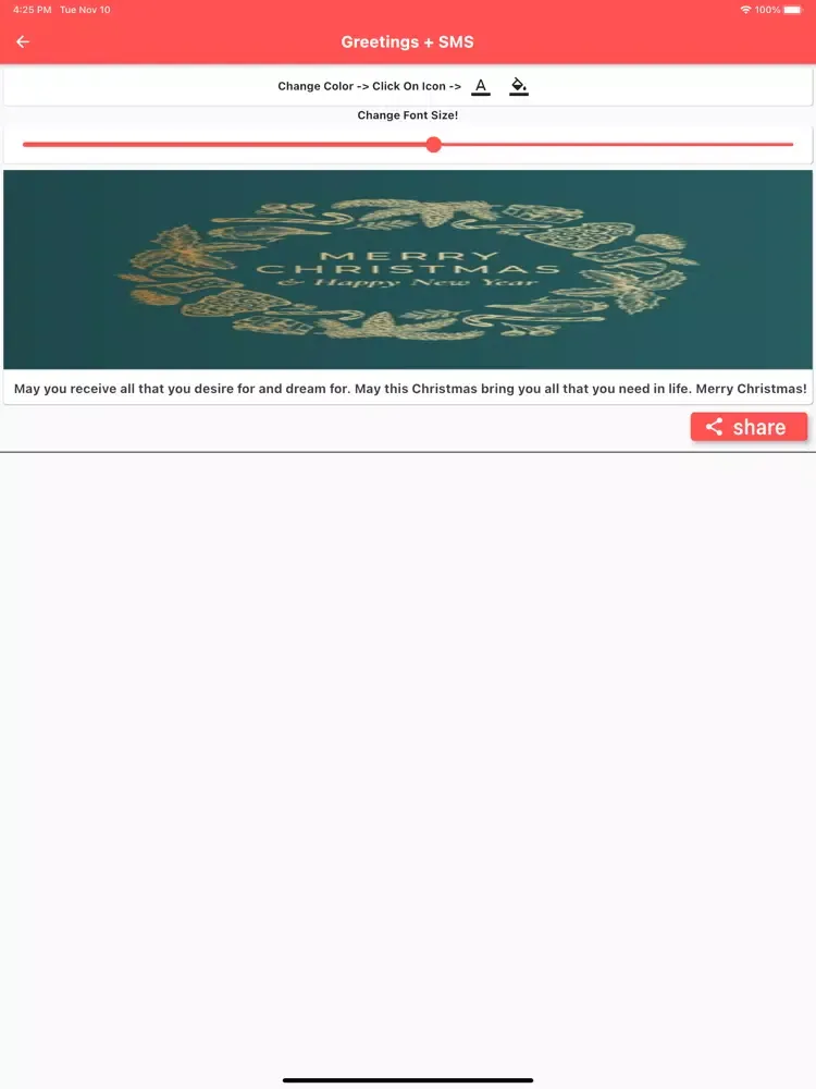 Capturas de pantalla de Christmas Customise Greetings iPad 