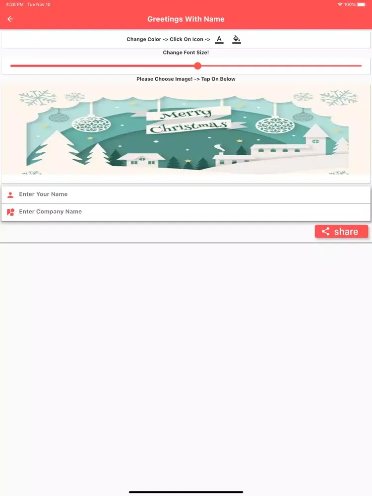 Capturas de pantalla de Christmas Customise Greetings iPad 