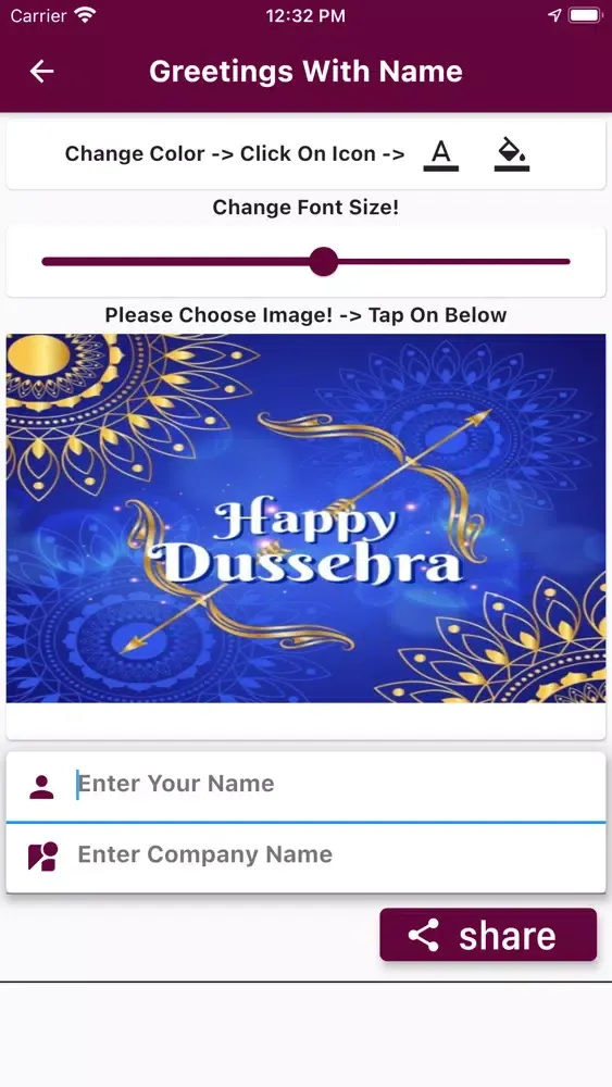 Screenshot di Dussehra Images Wishes Card