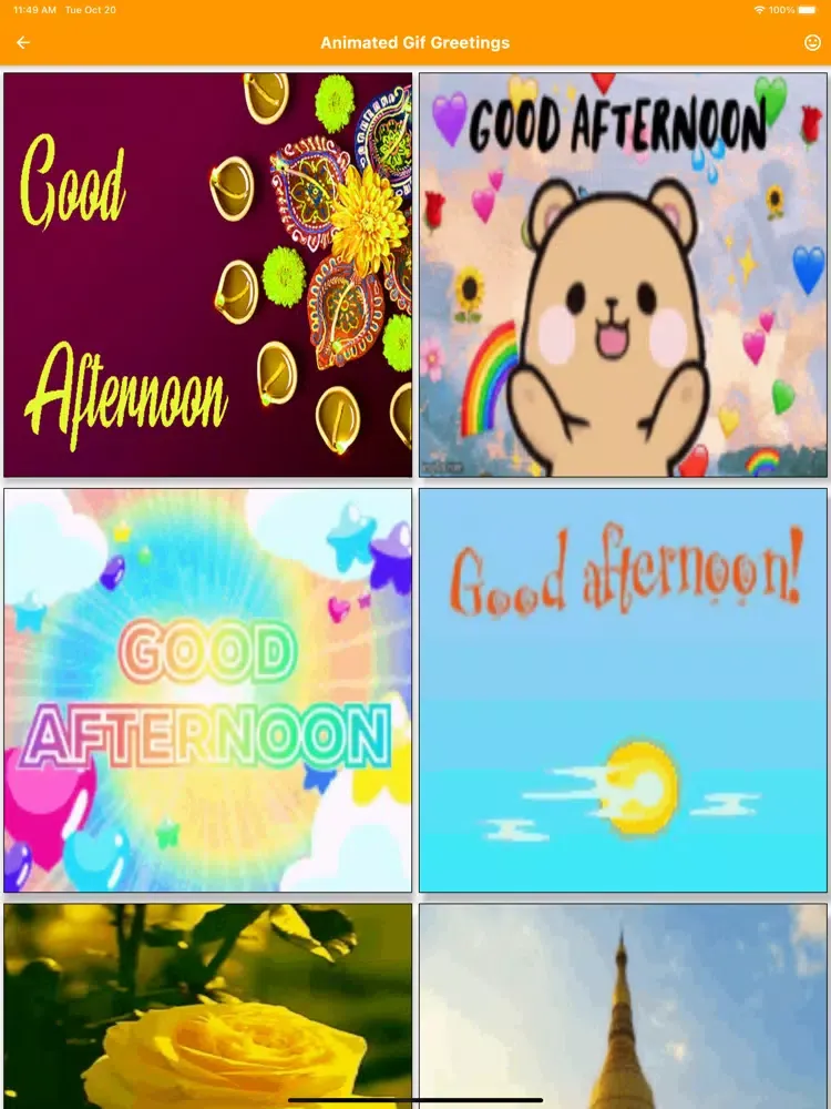 Capturas de pantalla de Good Afternoon GIF Images Card iPad 