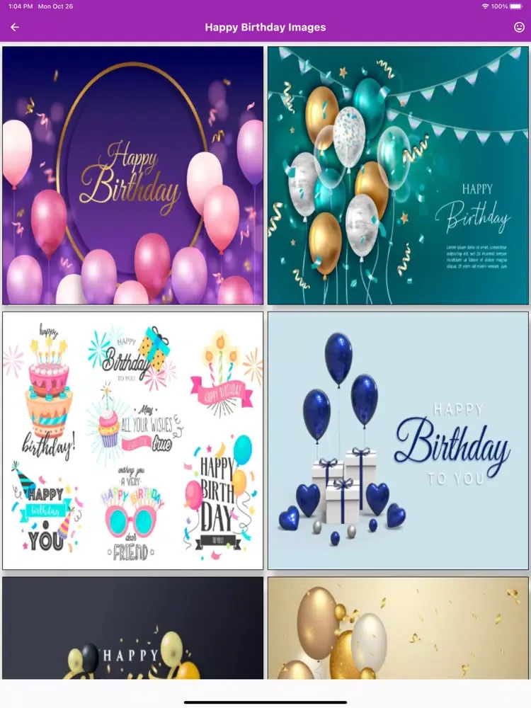 Happy Birthday Cards Wishes iPad  스크린샷
