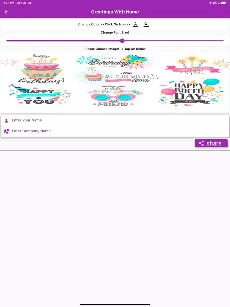 Happy Birthday Cards Wishes iPad  스크린샷