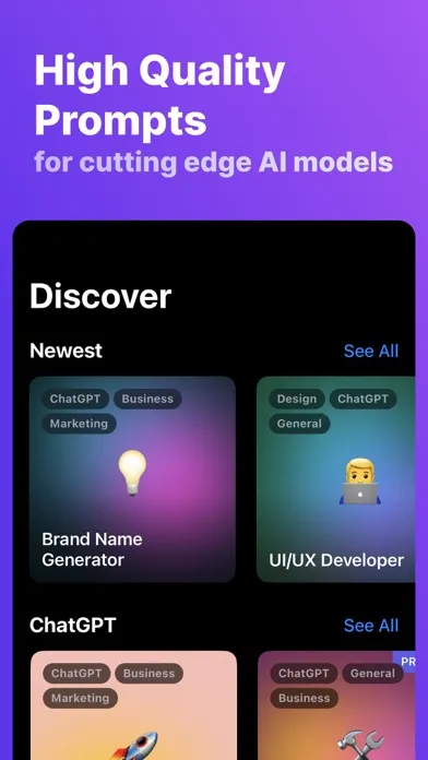 Screenshot di Prompta: AI Chat Bot Assistant