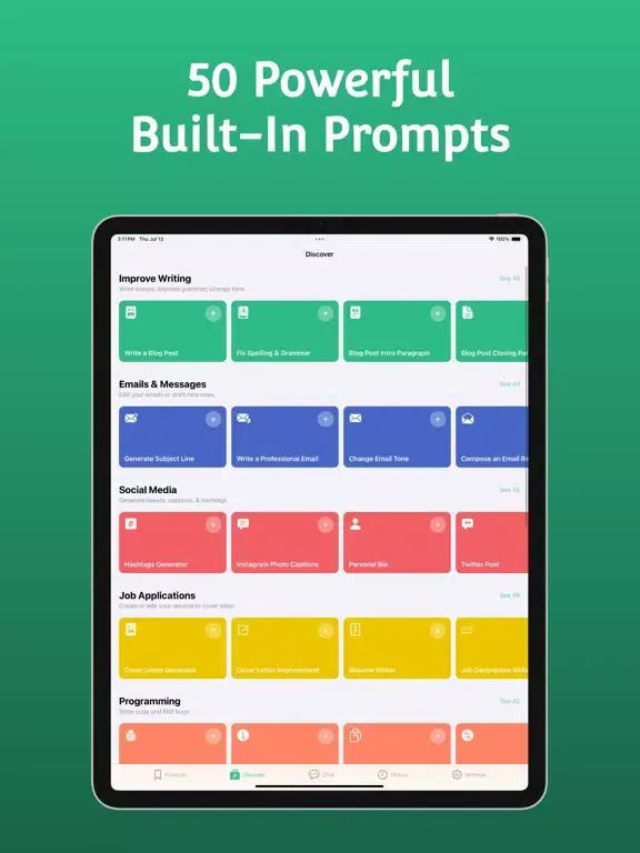 Promptio - Ai Chat Prompts iPad 应用截图