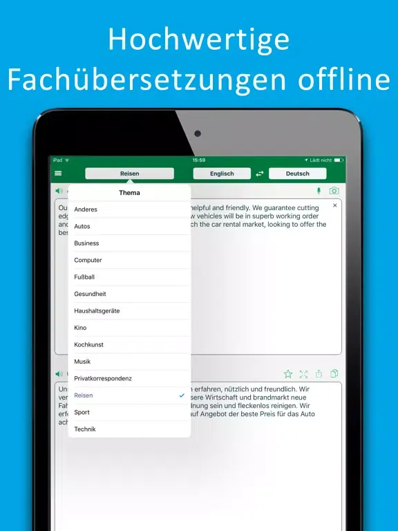 PROMT Offline-Übersetzer iPad  سکرین شاٹس