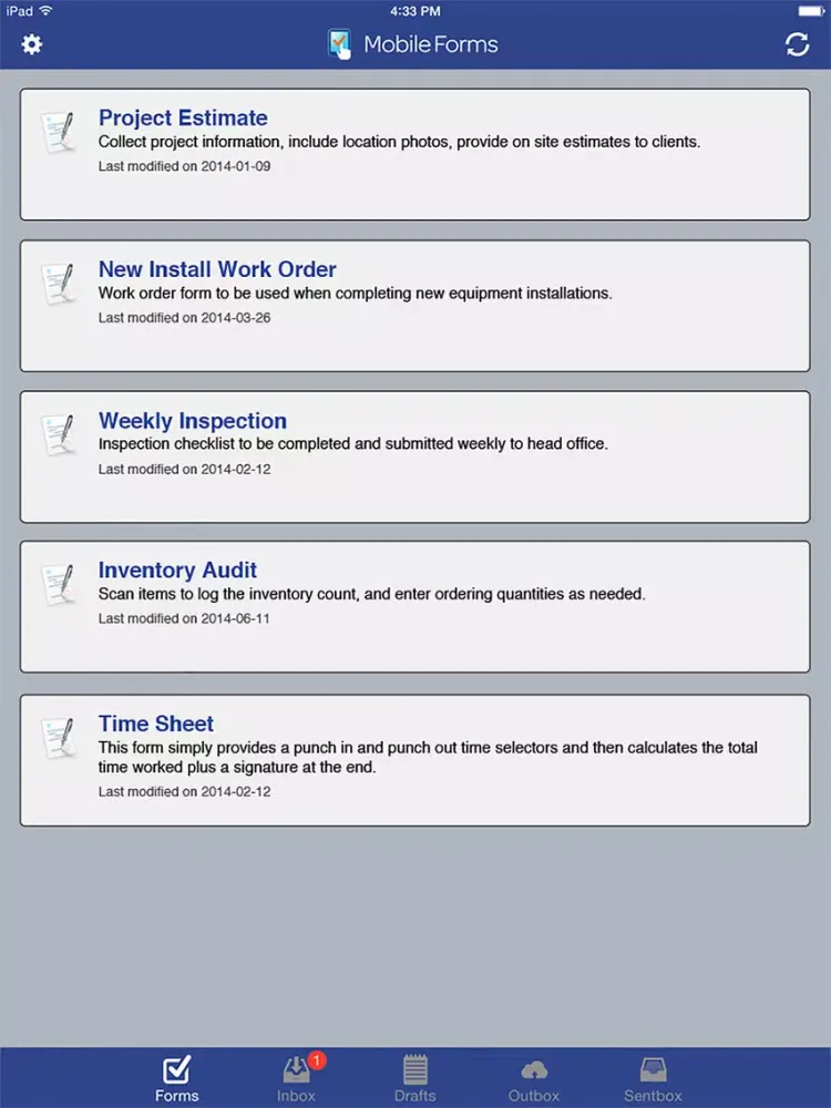 Mobile Forms for business iPad  Screenshots