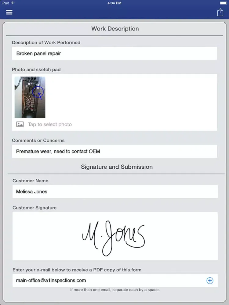 Mobile Forms for business iPad  Screenshots