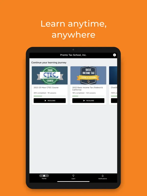 Pronto Tax School, Inc. iPad  Screenshots
