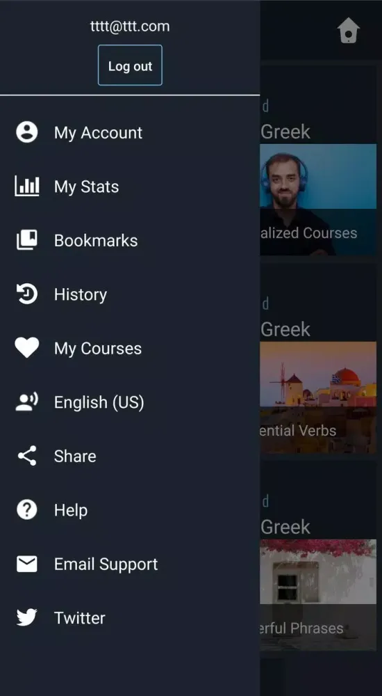 Tangkapan layar Learn Greek. Speak Greek. Stud