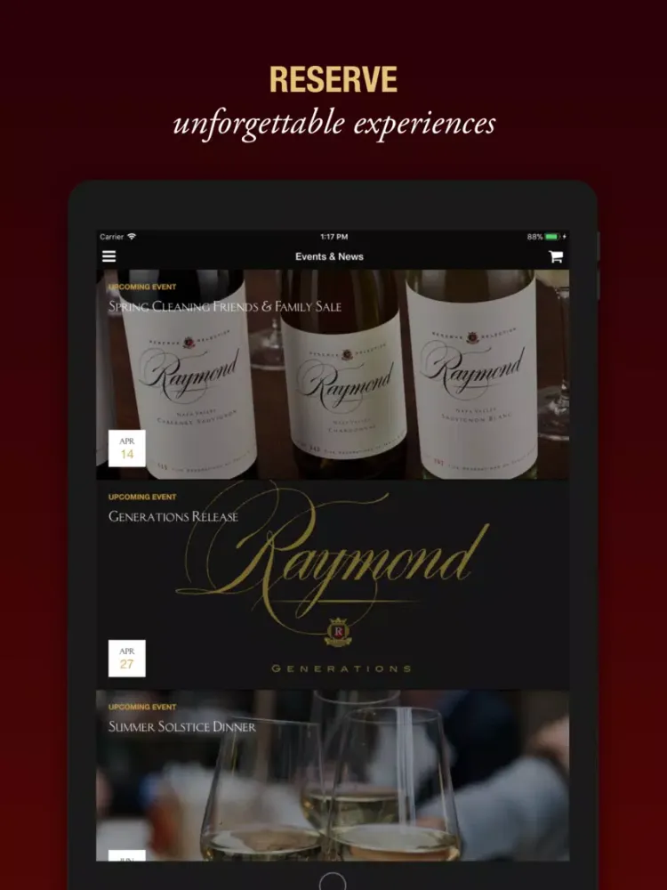 Raymond Vineyards iPad  स्क्रीनशॉट