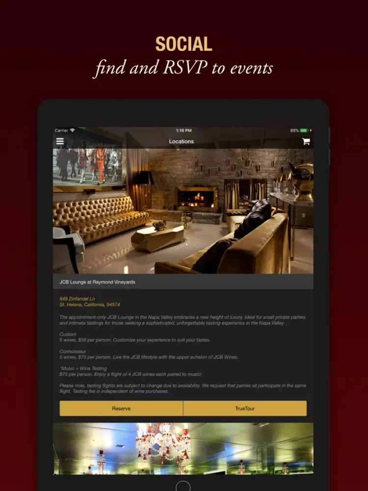 Raymond Vineyards iPad  स्क्रीनशॉट