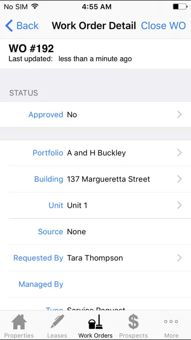 Capturas de tela do Propertyware Mobile