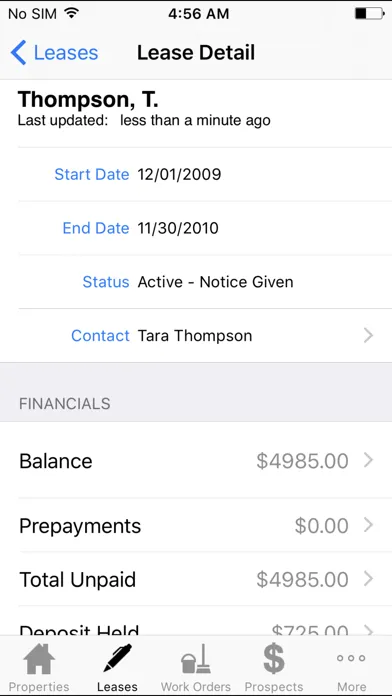 Capturas de tela do Propertyware Mobile