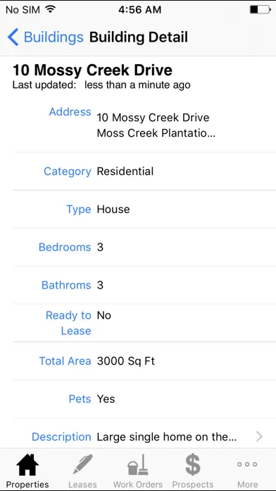 Capturas de tela do Propertyware Mobile