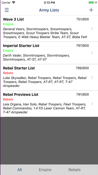 Legion Army List Builder Ekran Görüntüleri