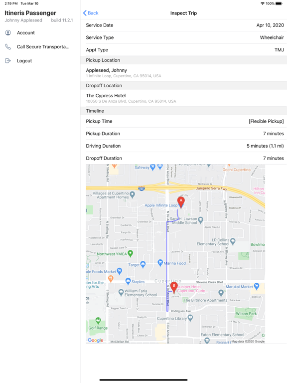 Itineris Passenger App iPad  スクリーンショット
