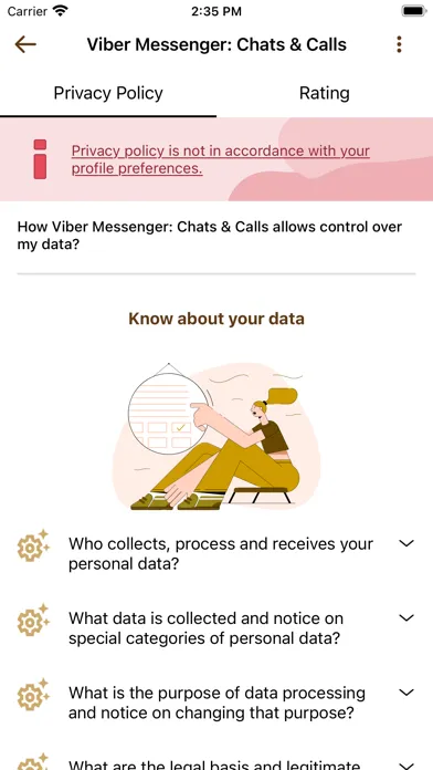 Capturas de tela do ProSe Privacy
