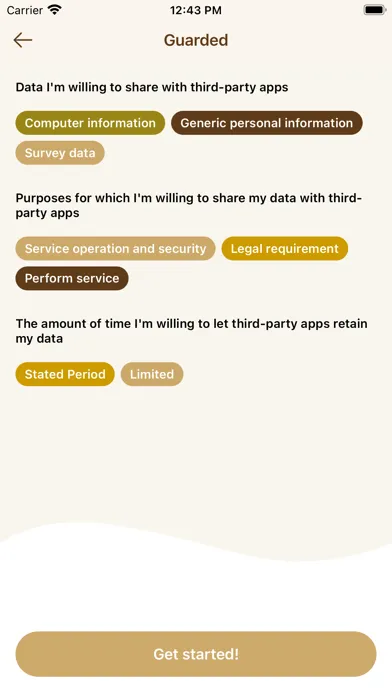 Capturas de tela do ProSe Privacy