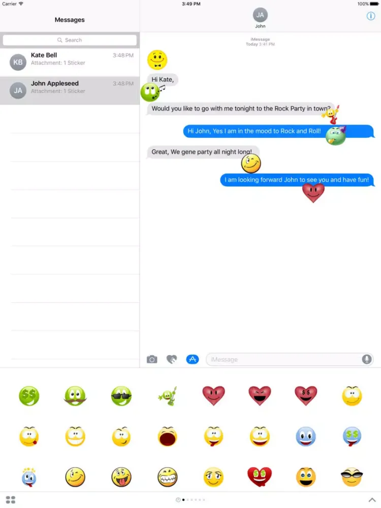 Captures d'écran de Funny Stickers Set iPad 