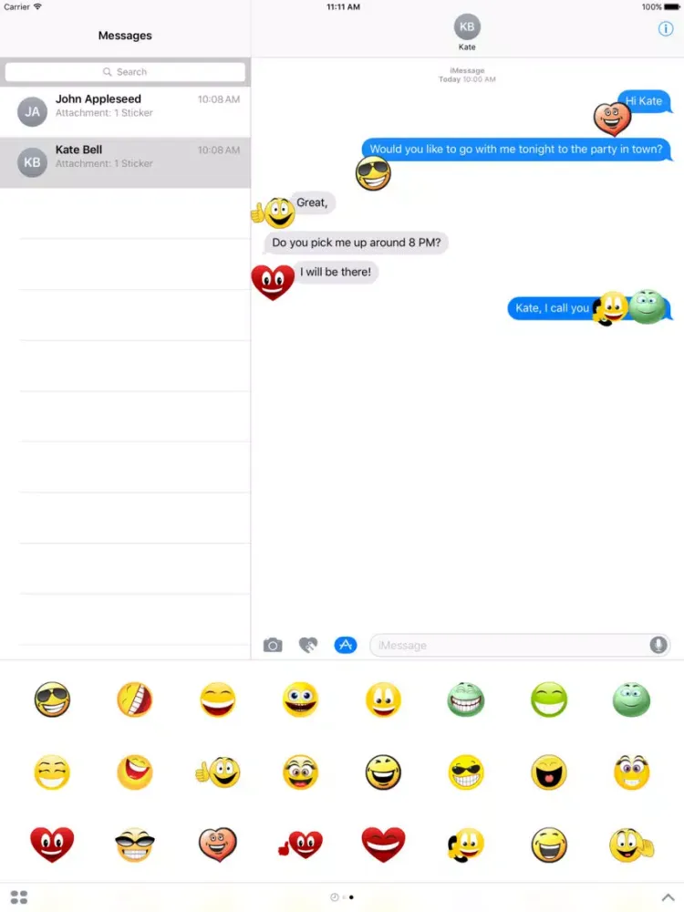 Happy Stickers Set iPad  Screenshots