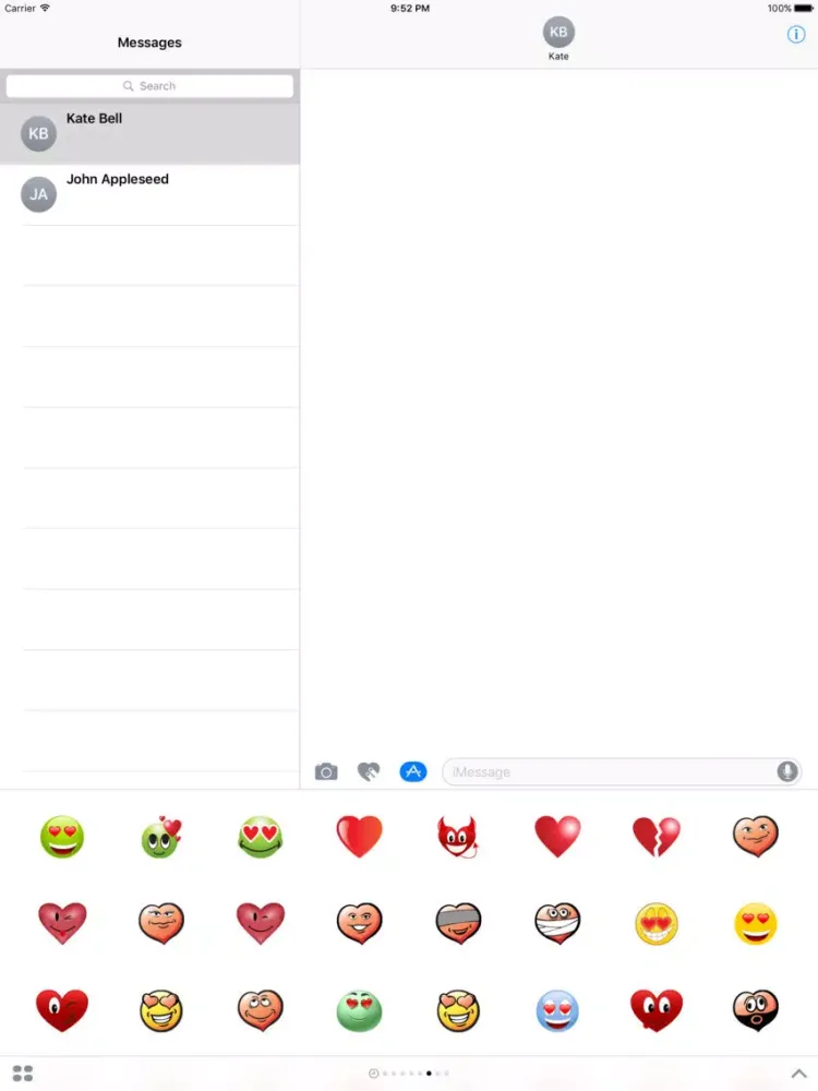 Zrzuty ekranu Hearts Stickers Set iPad 