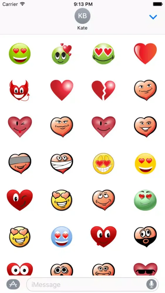 Zrzuty ekranu Hearts Stickers Set