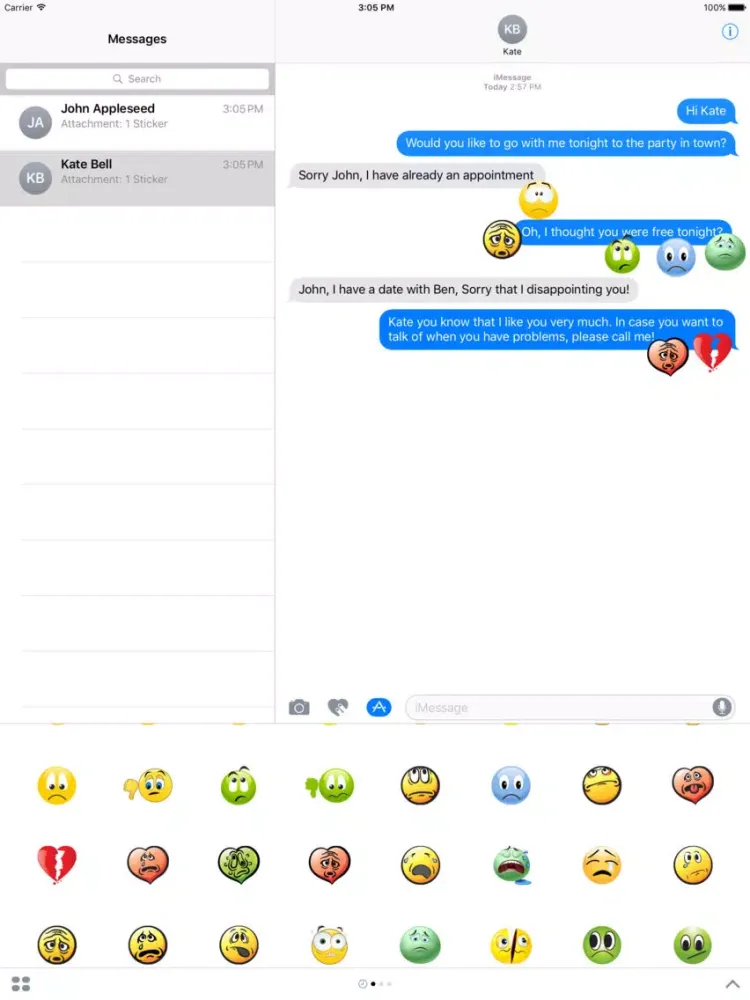 ภาพหน้าจอของ Unhappy Stickers iPad 