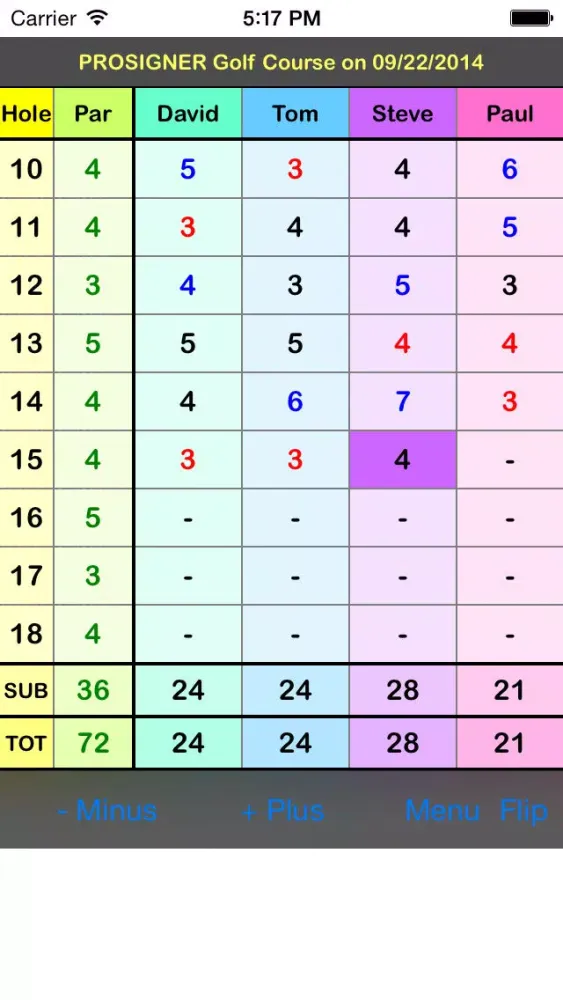 ภาพหน้าจอของ myGolfScore Lite - The Simplest Golf Scorecard