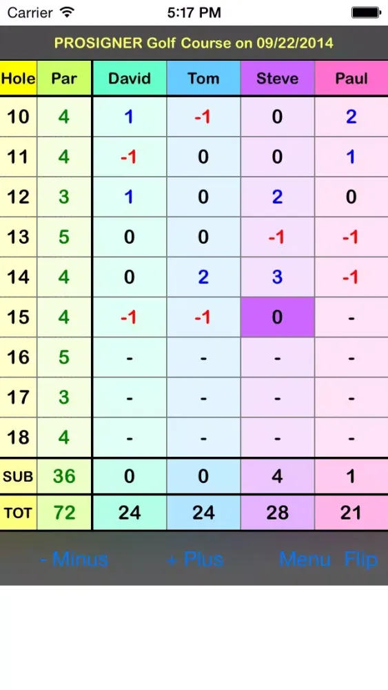 ภาพหน้าจอของ myGolfScore Lite - The Simplest Golf Scorecard