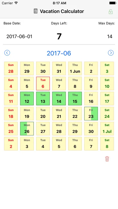 남은 휴가 일수 계산기 Screenshots