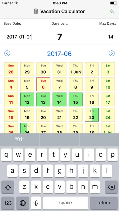 남은 휴가 일수 계산기 Screenshots