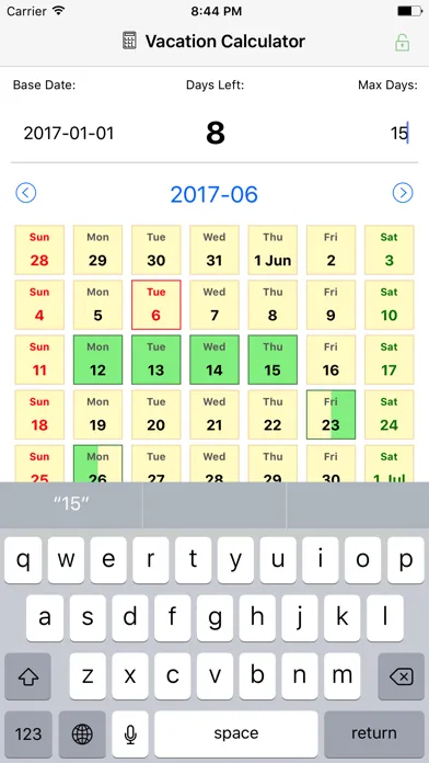 남은 휴가 일수 계산기 Screenshots