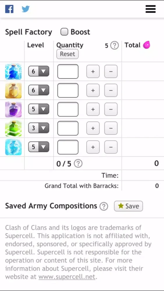 Capturas de tela do Calculator for "Clash of Clans"