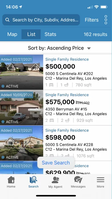Ảnh chụp màn hình của MLSListings