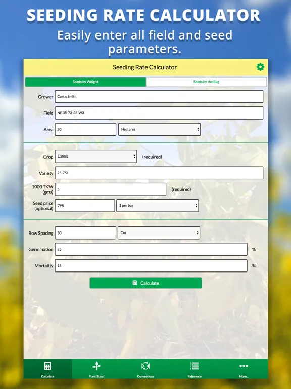 Agro Seeding Rate Calculator iPad  Ekran Görüntüleri