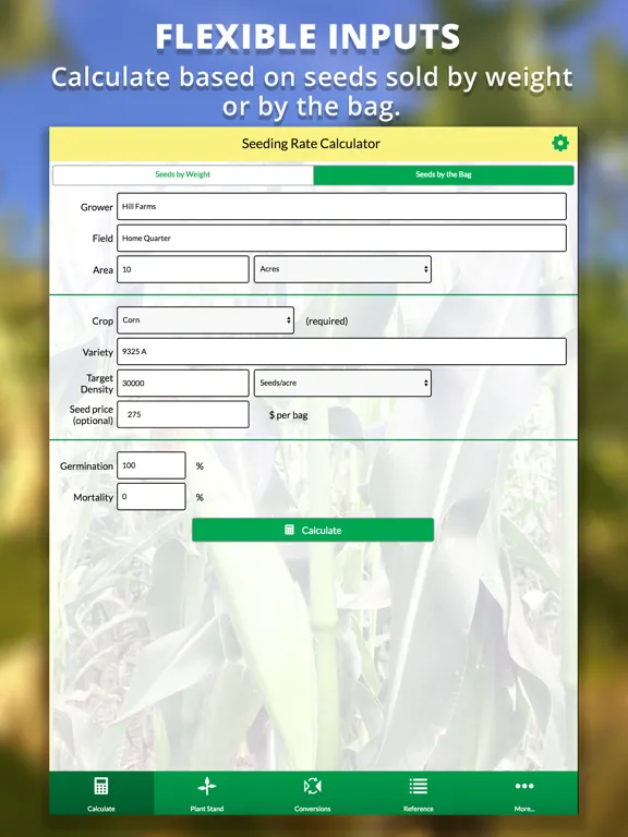 Agro Seeding Rate Calculator iPad  Ekran Görüntüleri