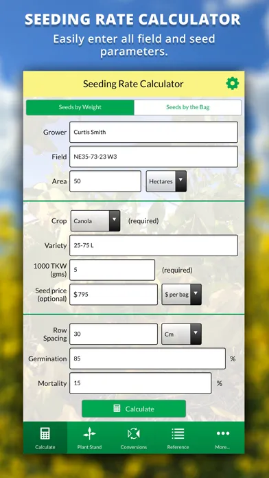 Agro Seeding Rate Calculator Ekran Görüntüleri