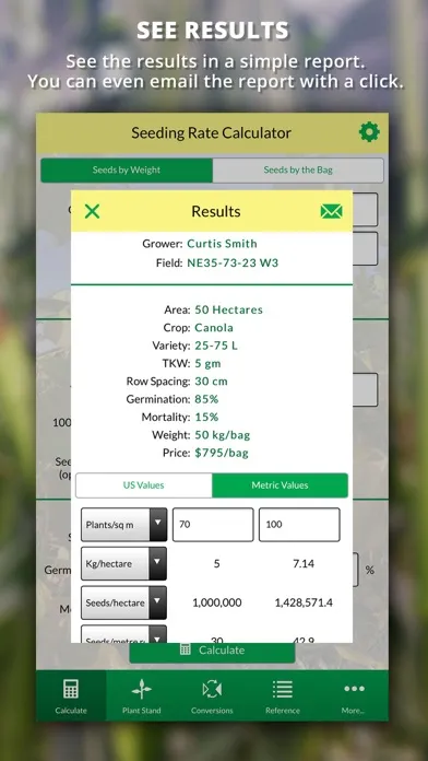 Agro Seeding Rate Calculator Ekran Görüntüleri