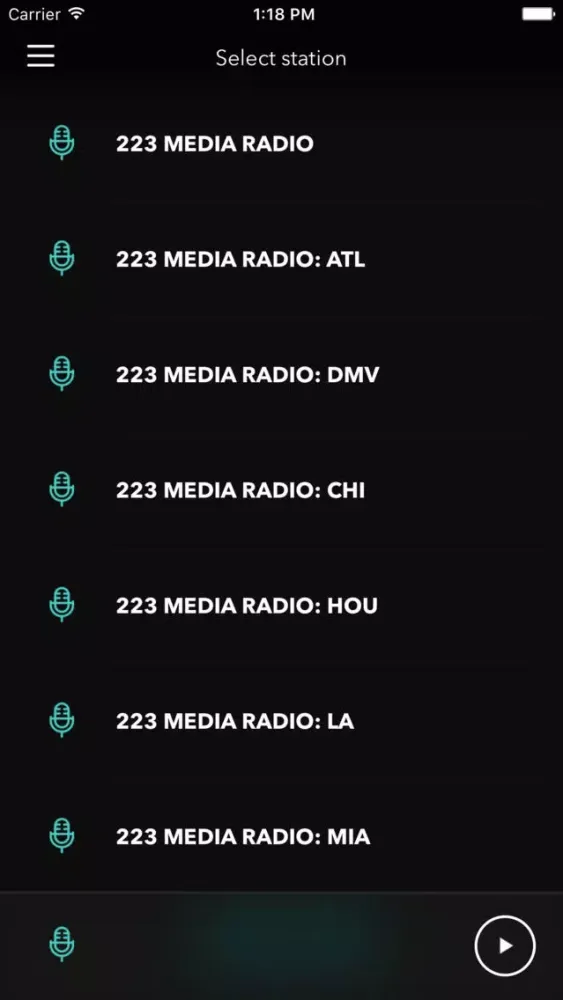 Capturas de tela do 223 Media Radio