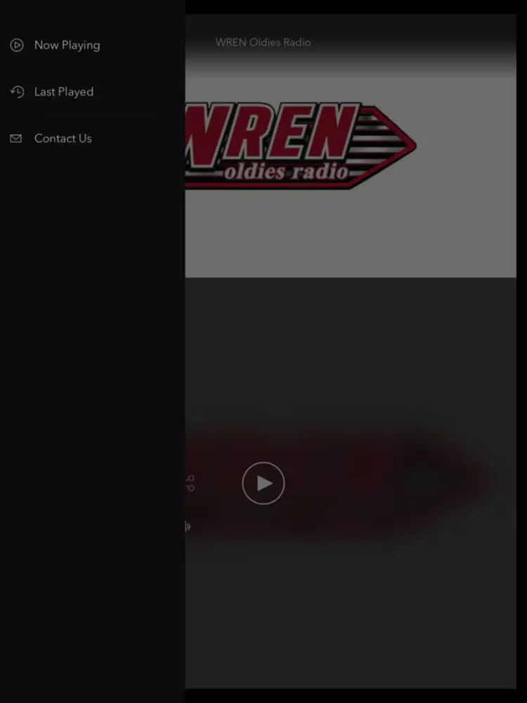 Tangkapan layar WREN Oldies Radio iPad 