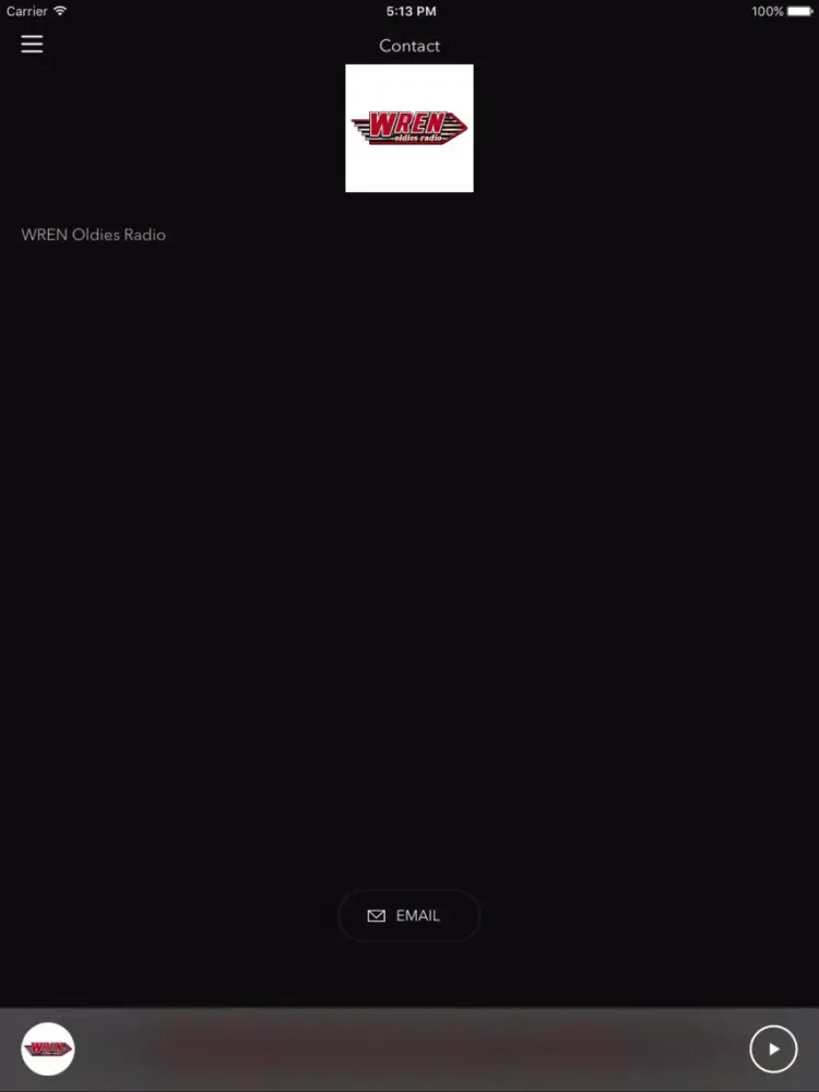 Tangkapan layar WREN Oldies Radio iPad 