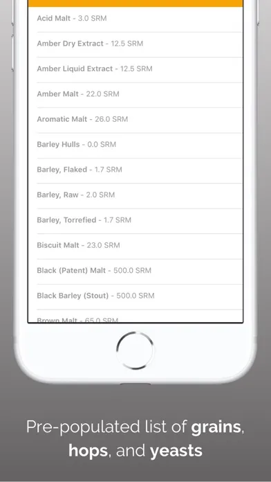 Capturas de tela do Brewer! Beer Recipe Builder